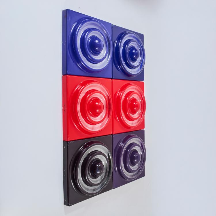 Hauptbild zu Objekt, Sechs Wand-/ Deckenelemente 'Ring-Leuchte', 1969/70 (Entwurf), Verner Panton, Louis Poulsen, Kopenhagen / Copenhagen, 178B 767