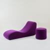 Liege und Hocker/ Beistelltisch aus der Serie 'Welle', 1969/70 (Entwurf)