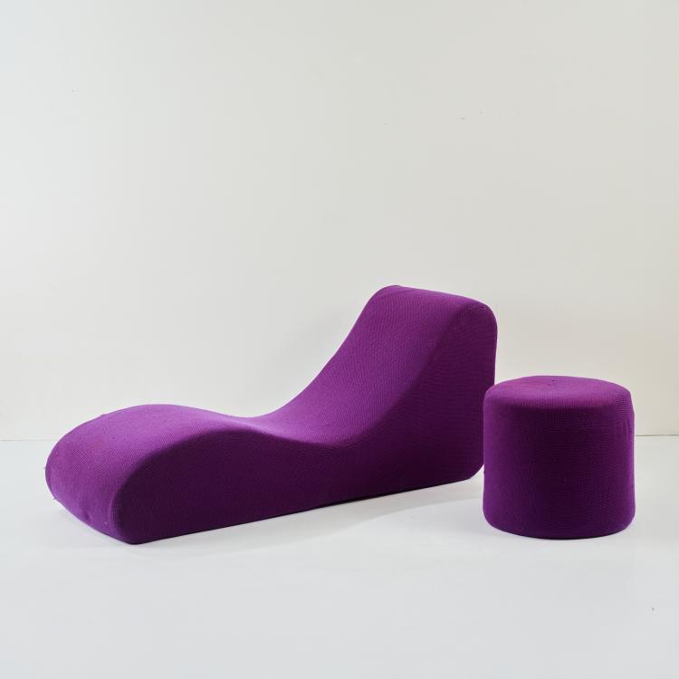 Hauptbild zu Objekt, Liege und Hocker/ Beistelltisch aus der Serie 'Welle', 1969/70 (Entwurf), Verner Panton, Metzeler Schaum, M&uuml;nchen / Munich, 178B 772