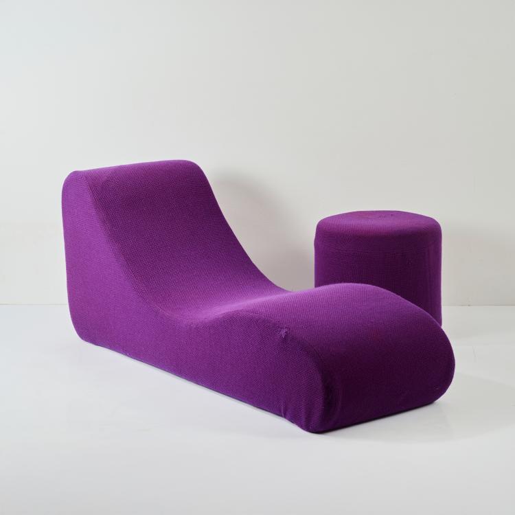 Bild 2 zu Objekt, Liege und Hocker/ Beistelltisch aus der Serie 'Welle', 1969/70 (Entwurf), Verner Panton, Metzeler Schaum, M&uuml;nchen / Munich, 178B 772