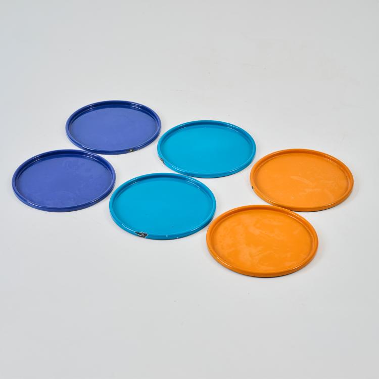 Hauptbild zu Objekt, Six Trays, 1969 (design), Verner Panton, Emaillerie Corg&eacute;mont, Corg&eacute;mont, Schweiz / Switzerland, 180B 481