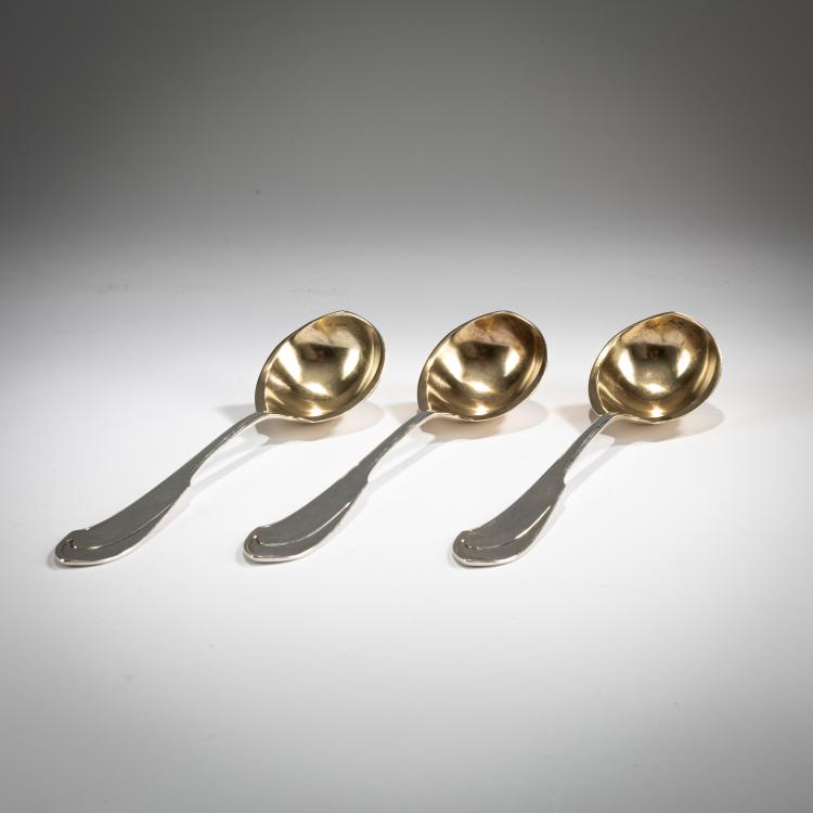 Hauptbild zu Objekt, Three gravy ladles 'Model I', 1903, Henry van de Velde, M&uuml;ller, Theodor, Weimar; Koch & Bergfeld, Bremen, 178A 457