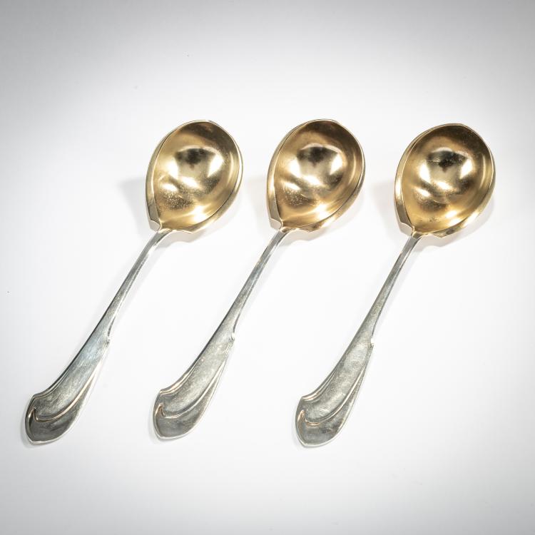 Bild 1 zu Objekt, Three gravy ladles 'Model I', 1903, Henry van de Velde, M&uuml;ller, Theodor, Weimar; Koch & Bergfeld, Bremen, 178A 457