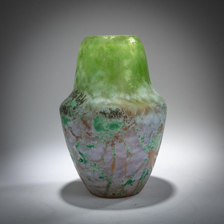 Hauptbild zu Objekt, Vase 'Chardons', 'P&acirc;te grise', um 1902, Daum Fr&egrave;res, Nancy, 180A 11