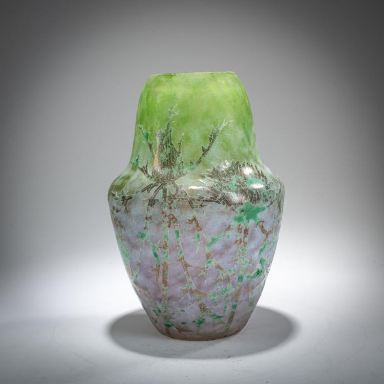 Bild 1 zu Objekt, Vase 'Chardons', 'P&acirc;te grise', um 1902, Daum Fr&egrave;res, Nancy, 180A 11