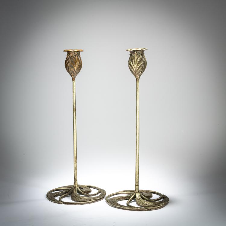 Hauptbild zu Objekt, Two candlesticks, 1902-04, Abel Landry, La Maison Moderne, Paris, 180A 225