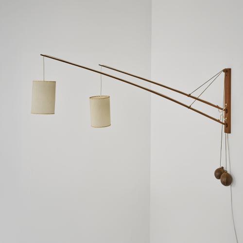 Counterweight double arm wall lamp, c. 1958