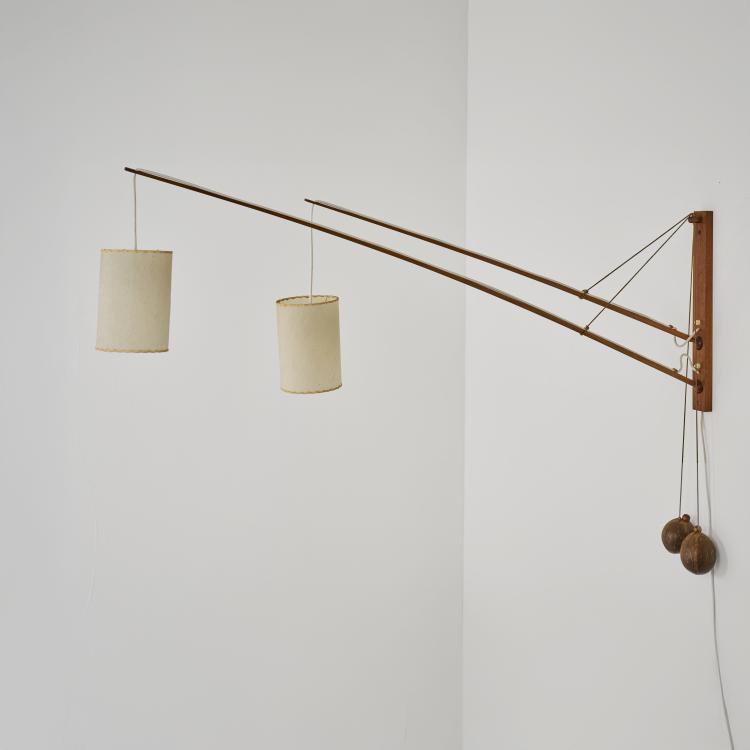 Hauptbild zu Objekt, Gegengewicht Doppelarm Wandleuchte, um 1958, Rupprecht Skrip,Ruprecht Skrip, Skrip Leuchten, Deutschland / Germany, 179A 236