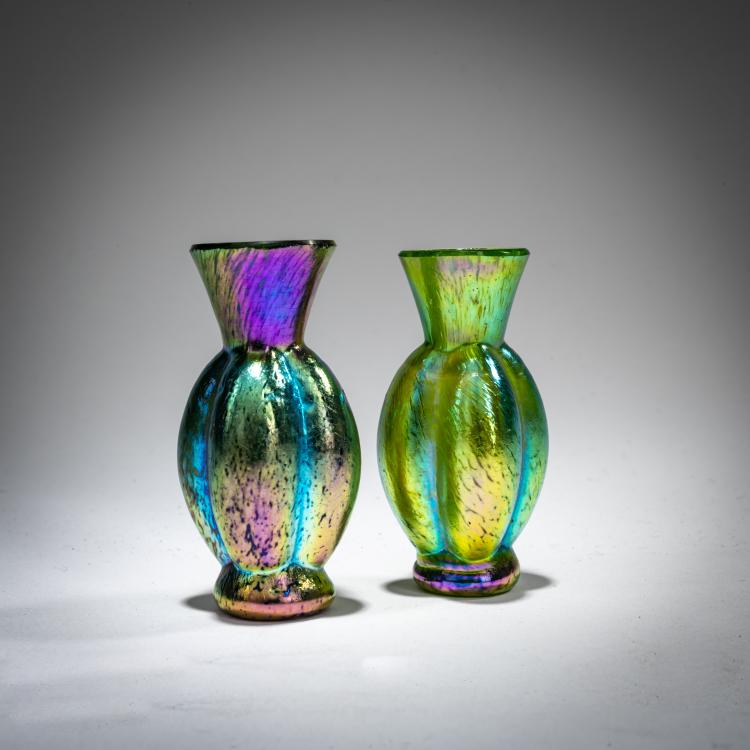 Hauptbild zu Objekt, Zwei Miniaturvasen 'creta Papillon', 1898-1900, L&ouml;tz Wwe., Klosterm&uuml;hle / Klastersky Mlyn, 180A 115