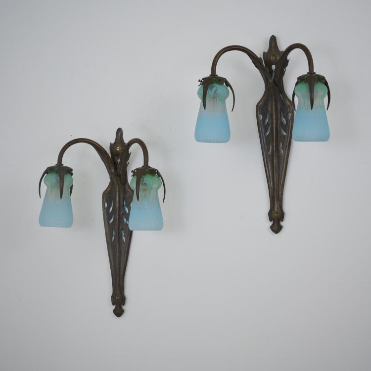 Bild 2 zu Objekt, Zwei Wandappliken 'Pissenlit', um 1910, Daum Fr&egrave;res, Nancy, 180A 14