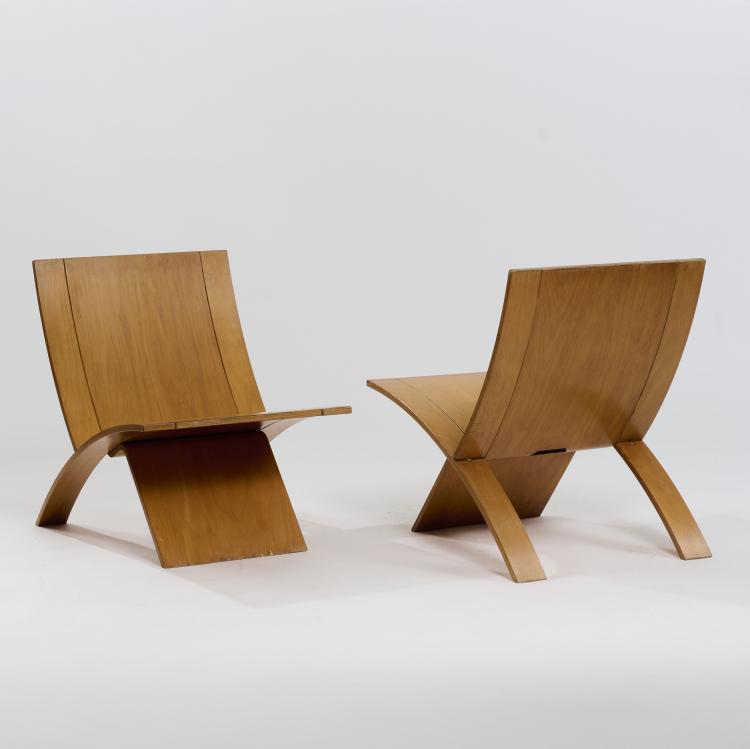 Hauptbild zu Objekt, Zwei Sessel 'Laminex', 1966 (Entwurf), Jens Nielsen, Westnofa Furniture, Andalsnes, Norwegen / Norway, 179A 287