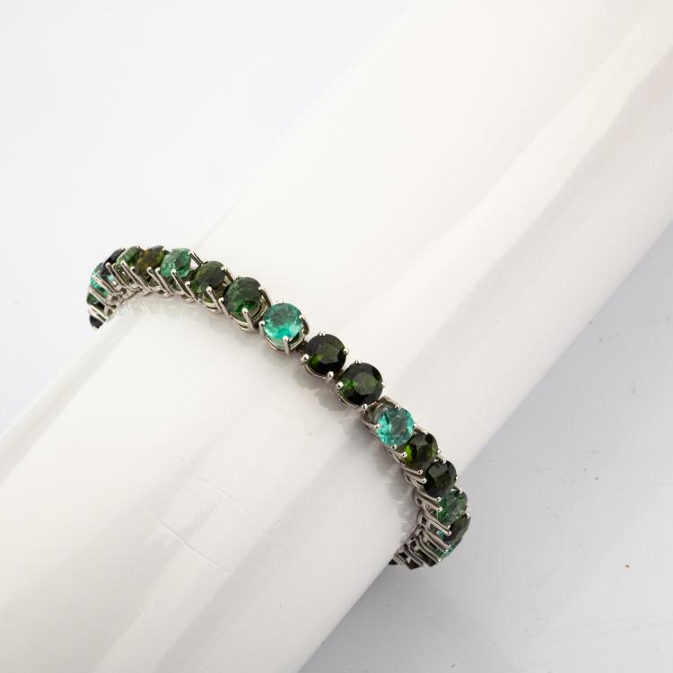 Bild 1 zu Objekt, Rivi&egrave;re-Bracelet with Turmalines, 180C 746