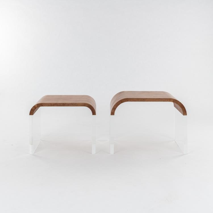 Hauptbild zu Objekt, Zwei Nachttische, 1980er Jahre, Heino Stamm, Tura, Mailand / Milan ; M&ouml;belwerkstatt f&uuml;r Acrylglas, Innsbruck, 179A 377