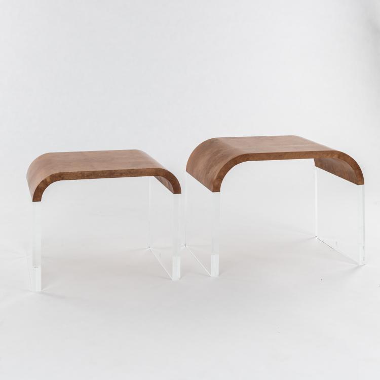 Bild 1 zu Objekt, Zwei Nachttische, 1980er Jahre, Heino Stamm, Tura, Mailand / Milan ; M&ouml;belwerkstatt f&uuml;r Acrylglas, Innsbruck, 179A 377