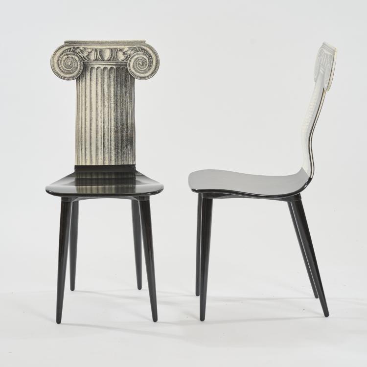 Bild 1 zu Objekt, Zwei St&uuml;hle 'Capitello ionico', 1980 (Entwurf), Piero Fornasetti, Fornasetti, Mailand / Milan, 179A 84