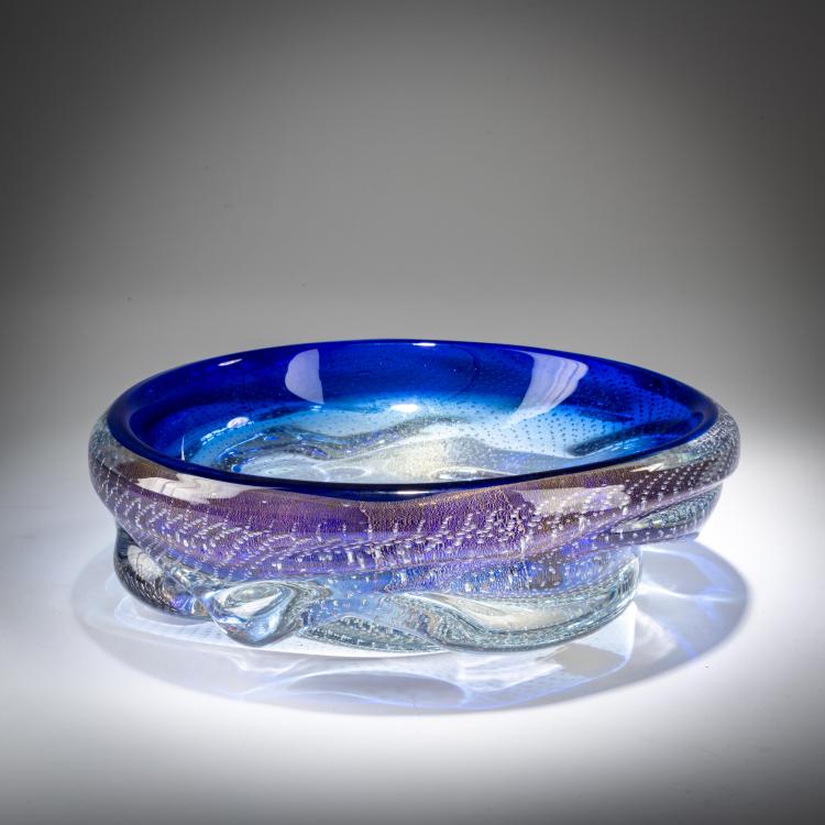 Hauptbild zu Objekt, Schale 'Bullicante sfumato blu', 1939, Flavio Poli, Seguso Vetri d'Arte, Murano, 179B 565
