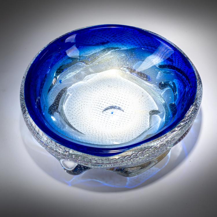 Bild 1 zu Objekt, Schale 'Bullicante sfumato blu', 1939, Flavio Poli, Seguso Vetri d'Arte, Murano, 179B 565