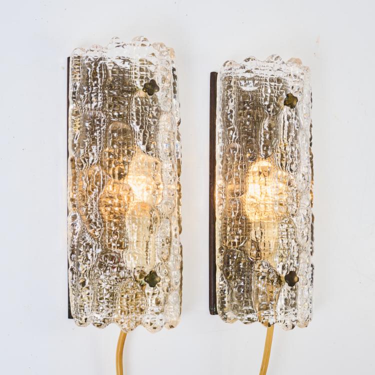 Hauptbild zu Objekt, Two wall lights, 1960s, Carl Fagerlund, Orrefors Glasbruk, Orrefors, 179A 283