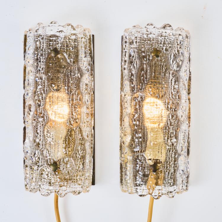 Bild 1 zu Objekt, Two wall lights, 1960s, Carl Fagerlund, Orrefors Glasbruk, Orrefors, 179A 283