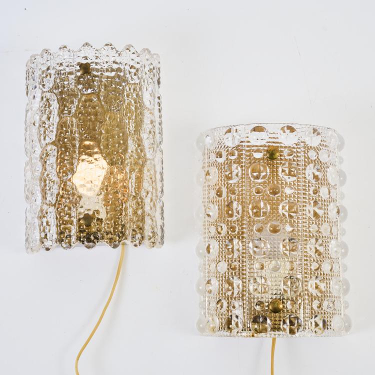 Bild 1 zu Objekt, Two wall lights, 1960s, Carl Fagerlund, Orrefors Glasbruk, Orrefors, 179A 284