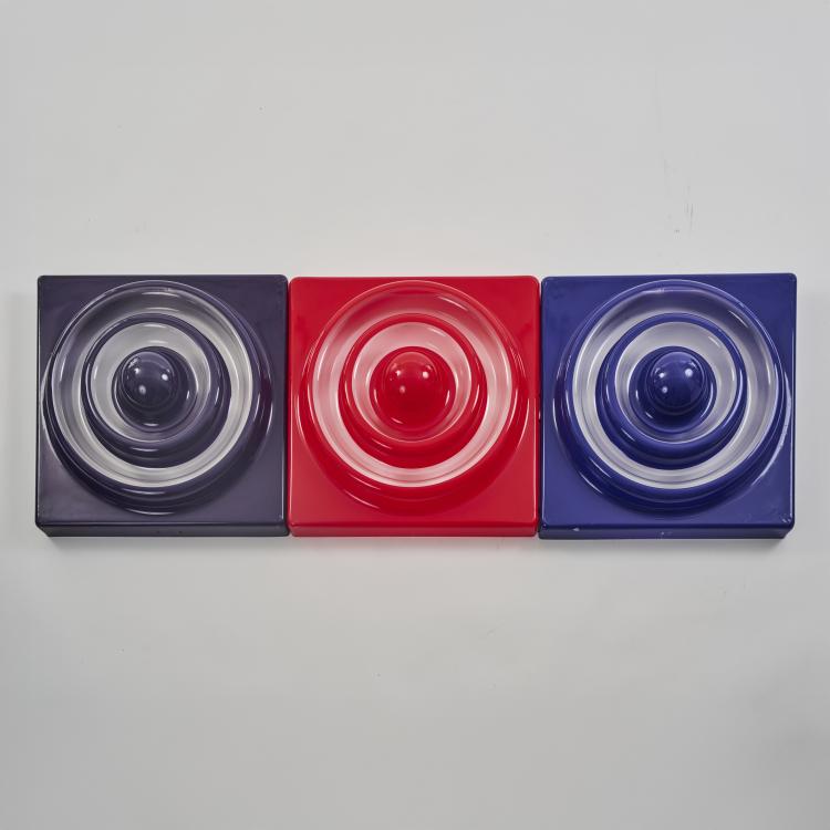 Hauptbild zu Objekt, Three wall/ceiling elements 'Ring-Leuchte', 1969/70 (design), Verner Panton, Louis Poulsen, Kopenhagen / Copenhagen, 180B 486