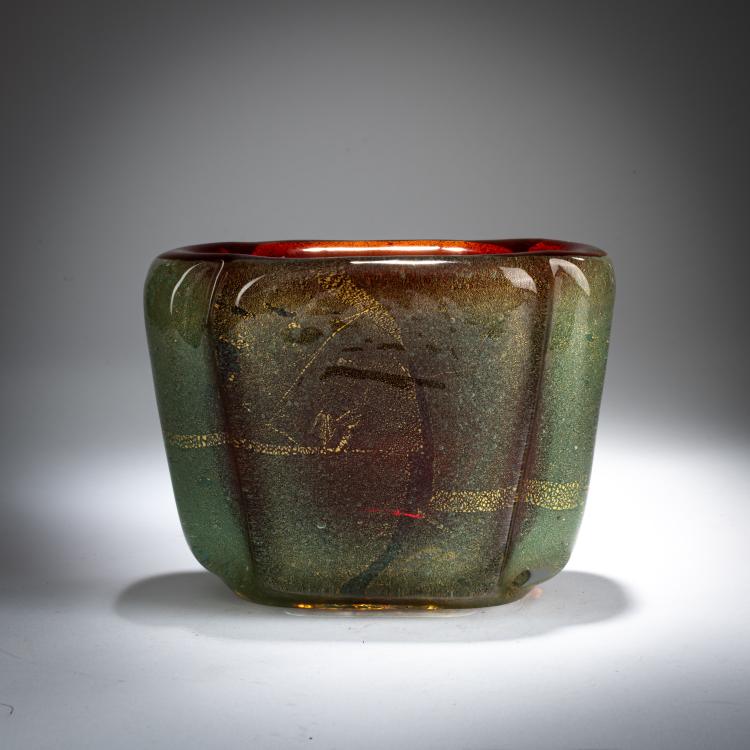 Hauptbild zu Objekt, Vase 'Sommerso oro a bollicine', um 1934-36, Carlo Scarpa, Venini, Murano, 179B 498