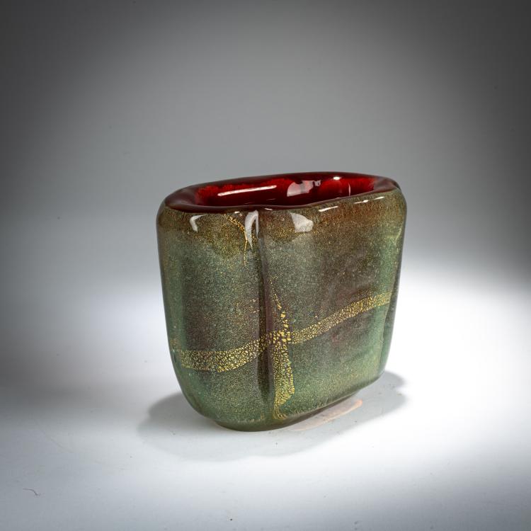 Bild 1 zu Objekt, Vase 'Sommerso oro a bollicine', um 1934-36, Carlo Scarpa, Venini, Murano, 179B 498