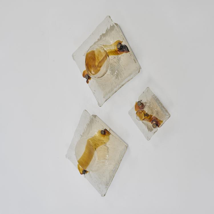 Bild 1 zu Objekt, Three wall lights 'Quilt', around 1970, Toni Zuccheri (attributed), Venini, Murano, 179A 340