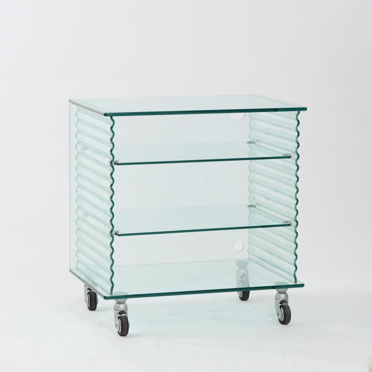 Bild 1 zu Objekt, Small shelf on wheels 'Onda', 1996 (design), Ron Arad, Fiam, Pesaro, 179A 443