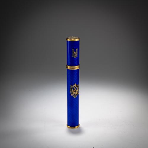 Sealing wax box with the Russian double-headed eagle and the monogram of Nicholas II, 1908-16