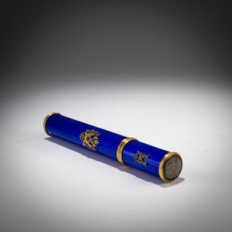 Bild 1 zu Objekt, Sealing wax box with the Russian double-headed eagle and the monogram of Nicholas II, 1908-16, August Frederik Hollming, Faberg&eacute;, St. Petersburg, 180A 196