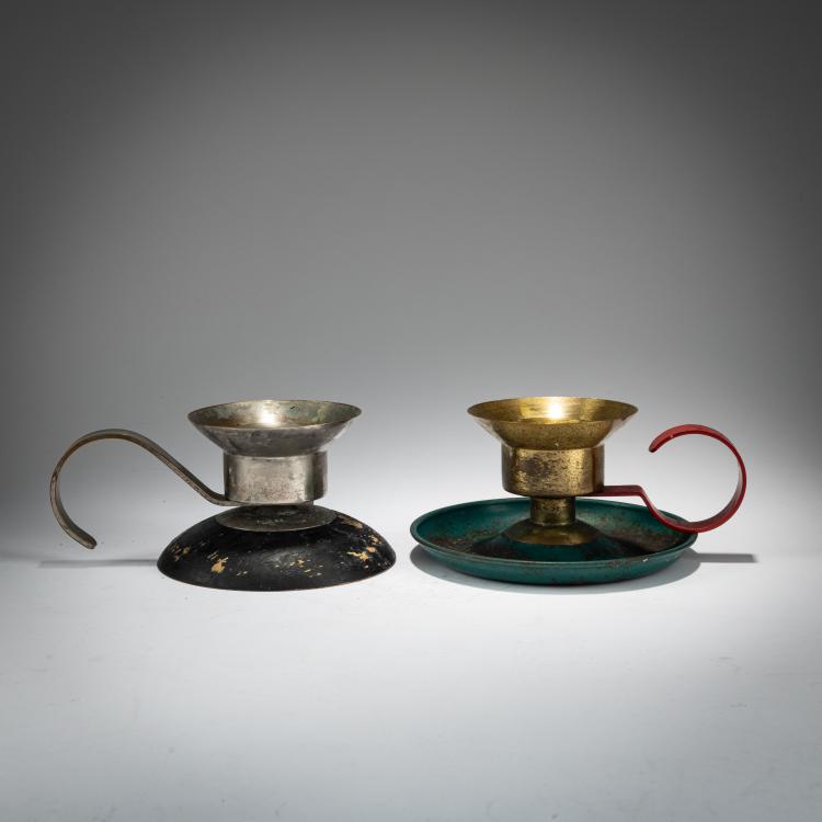 Hauptbild zu Objekt, Two candlesticks, 1929-32, Marianne Brandt, Ruppelwerk, Gotha, 179A 100