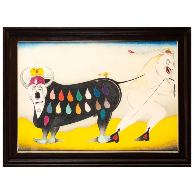 Bild 3 zu Objekt, 'Juckelche mit ihrem Wunderochsen Spuckelche', 1959, Friedrich Schr&ouml;der Sonnenstern, 179C 715