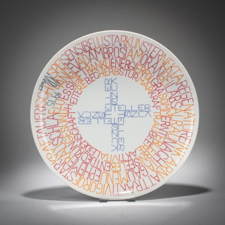 Bild 3 zu Objekt, Graphik Fingerabdruck und K&uuml;nstler-Teller Nr. 8, 1971/1975, Ferdinand Kriwet, Rosenthal, 179C 786