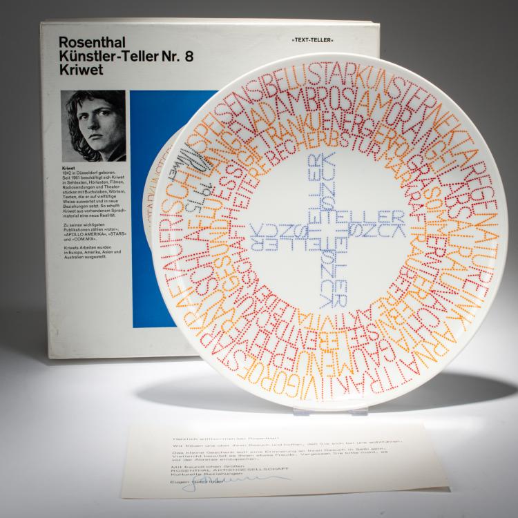 Bild 4 zu Objekt, Graphik Fingerabdruck und K&uuml;nstler-Teller Nr. 8, 1971/1975, Ferdinand Kriwet, Rosenthal, 179C 786