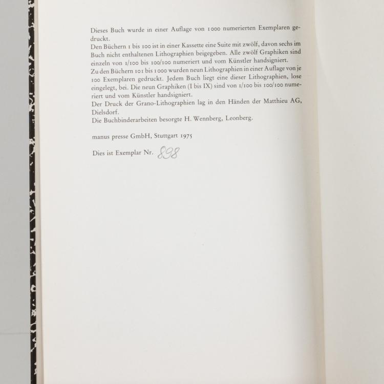 Bild 6 zu Objekt, 'Zeichnungen zu Leonardo Codices Madrid', 1975, Joseph Beuys, manus presse, Stuttgart (Publ.), 181C 789