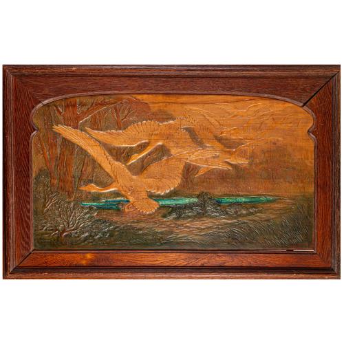Relief 'Vol d'oies sur la forêt', c. 1890