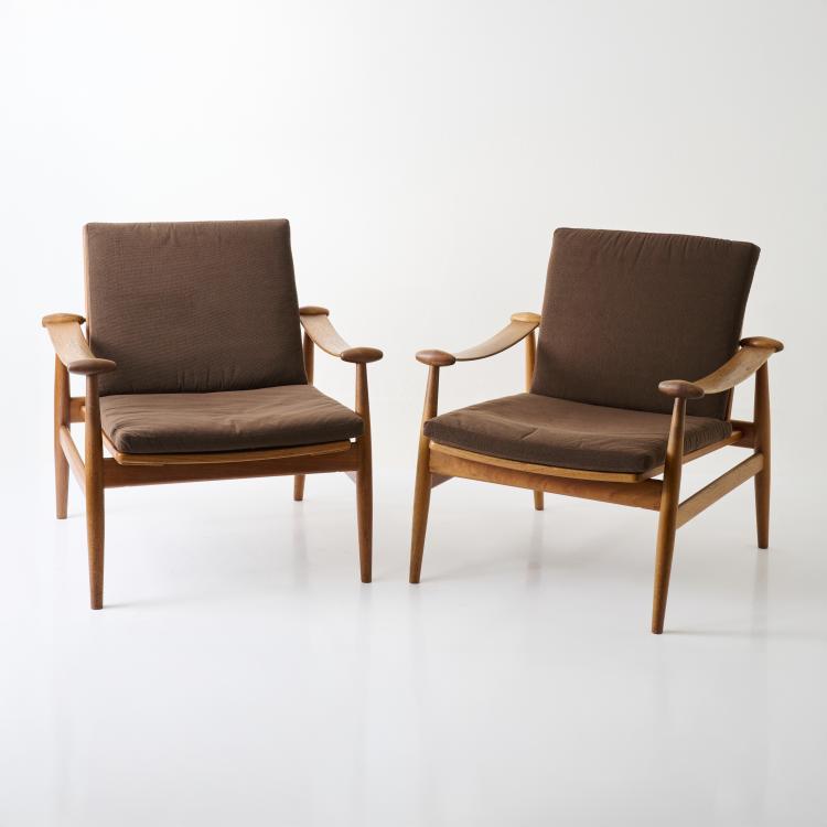 Bild 1 zu Objekt, Zwei Armlehnsessel 'Spade Chair - 133', 1953 (Entwurf), Finn Juhl, France & S&oslash;n, Kopenhagen / Copenhagen, 179A 215