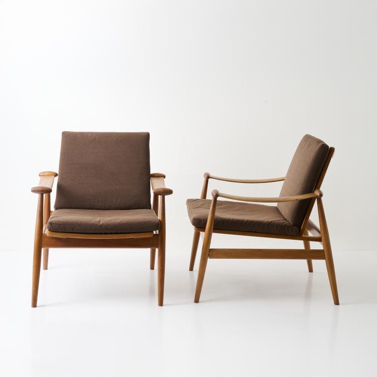 Bild 2 zu Objekt, Zwei Armlehnsessel 'Spade Chair - 133', 1953 (Entwurf), Finn Juhl, France & S&oslash;n, Kopenhagen / Copenhagen, 179A 215