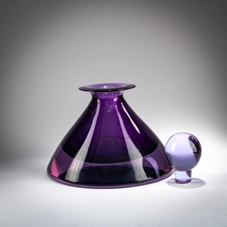 Bild 1 zu Objekt, Flasche mit Stopfen 'Sommerso', um 1970, Mario Pinzoni, Seguso Vetri d'Arte, Murano, 179B 583