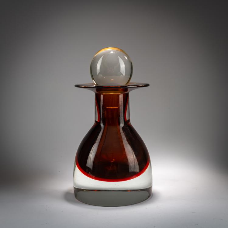 Hauptbild zu Objekt, Flasche mit Stopfen 'Sommerso', 1968, Mario Pinzoni, Seguso Vetri d'Arte, Murano, 179B 580
