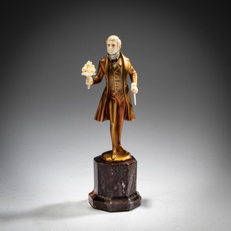 Bild 1 zu Objekt, Chryselephantin-Figur 'Victorianischer Herr', um 1922, Ferdinand Preiss, 180A 172