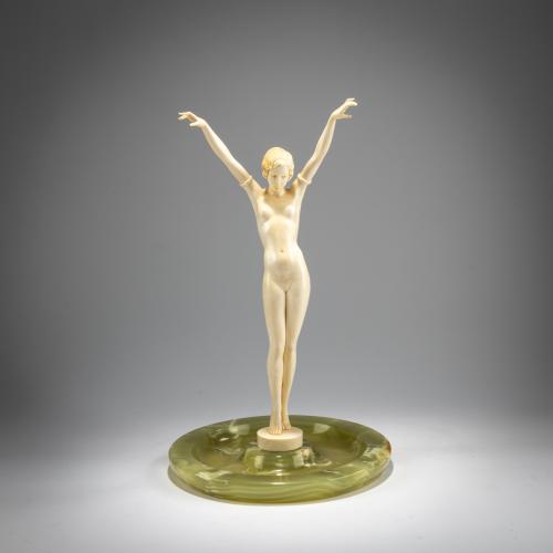 Ivory figure 'Ecstasy' on a bowl, c. 1925