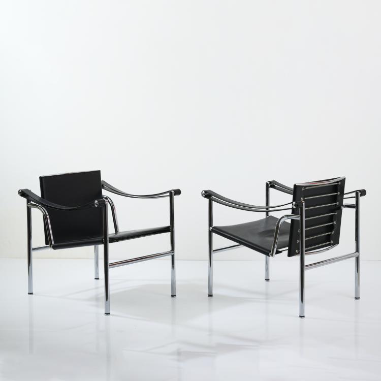 Bild 1 zu Objekt, Two 'LC 1' armchairs, 1928 (design), Pierre Jeanneret,Charlotte Perriand,Le Corbusier Charles-&Eacute;douard Jeanneret-Gris, Cassina, Mailand / Milan, 179A 63