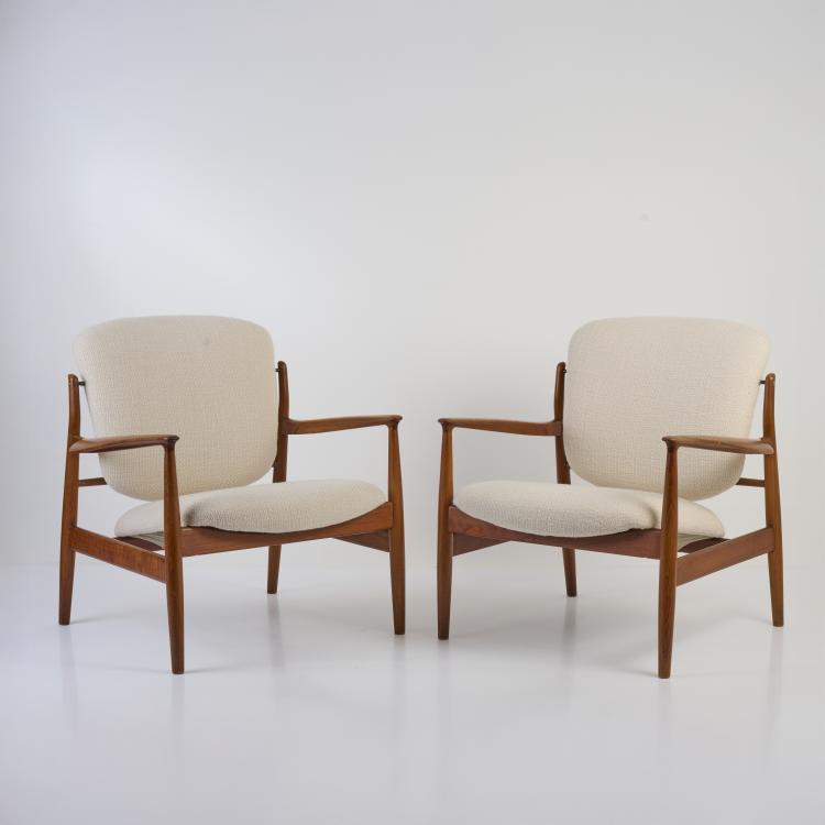 Hauptbild zu Objekt, Zwei Armlehnsessel 'FD 136', 1956 (Entwurf), Finn Juhl, France & Daverkosen, Kopenhagen / Copenhagen, 179A 214