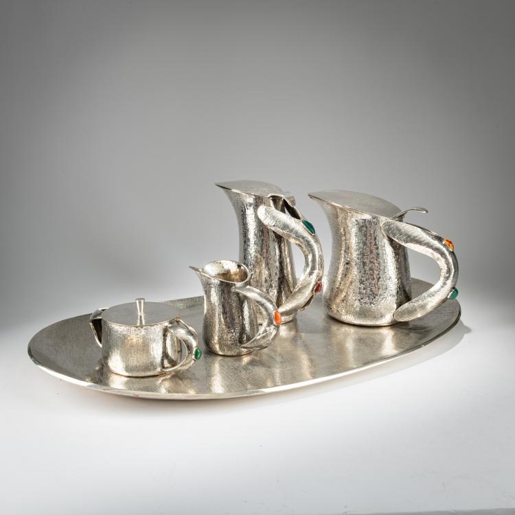 Hauptbild zu Objekt, F&uuml;nfteiliges Kaffee- und Teeservice, 1960er Jahre, Arrigo Finzi & C., Mailand, 179A 269