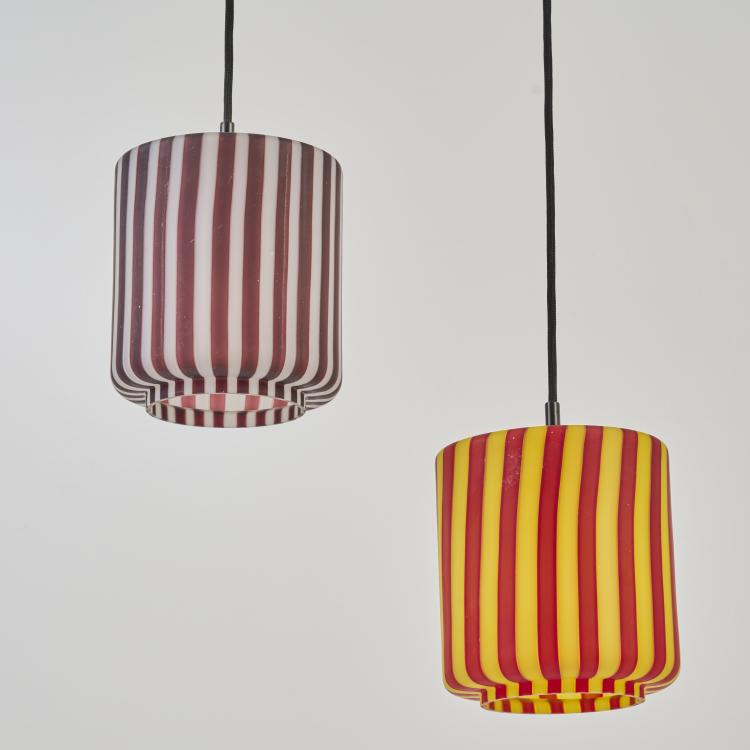 Bild 1 zu Objekt, Deckenleuchte mit zwei Schirmen, 1960er Jahre, Vetreria Vistosi, Murano (zugeschrieben), 179A 257