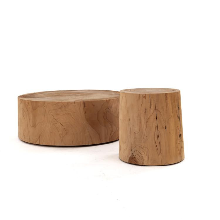 Hauptbild zu Objekt, Zwei Beistelltische 'Eco' und 'Legno Vivo', 2007/2010 (Entwurf), Riva 1920, Cant&ugrave;, 179A 417