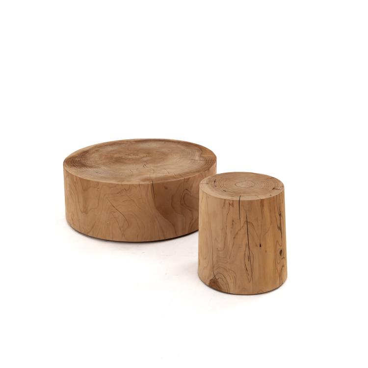 Bild 1 zu Objekt, Zwei Beistelltische 'Eco' und 'Legno Vivo', 2007/2010 (Entwurf), Riva 1920, Cant&ugrave;, 179A 417