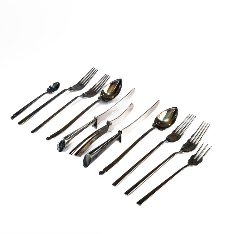 Hauptbild zu Objekt, Eight pieces from the 'Alix' cutlery set, c. 1989, Bořek &Scaron;&iacute;pek, Driade, Corsico, 179A 182